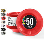 12 Oz. Red Plastic Bowls | 50 Count