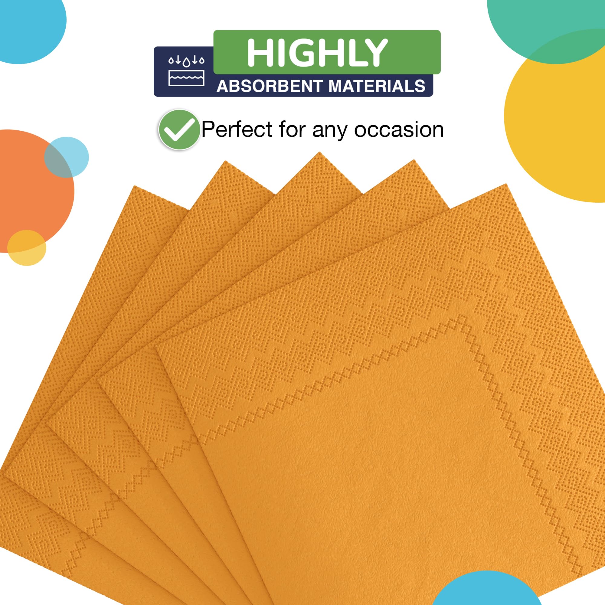 Yellow Beverage Napkins | 100 Count