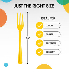 Yellow Plastic Forks | 25 Count
