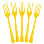 Heavy Duty Yellow Plastic Forks - 7.5 in. | 50 Count