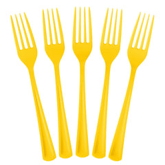 Yellow Plastic Forks | 25 Count