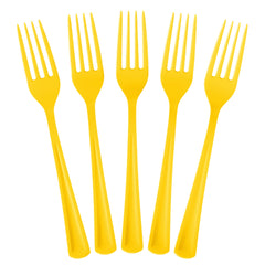 Heavy Duty Yellow Plastic Forks | 50 Count