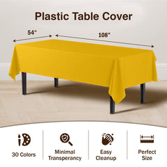 Yellow Plastic Table Covers | 6 Pack