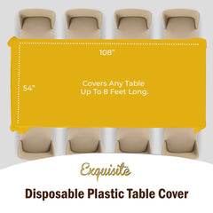 Yellow Plastic Table Covers | 12 Pack