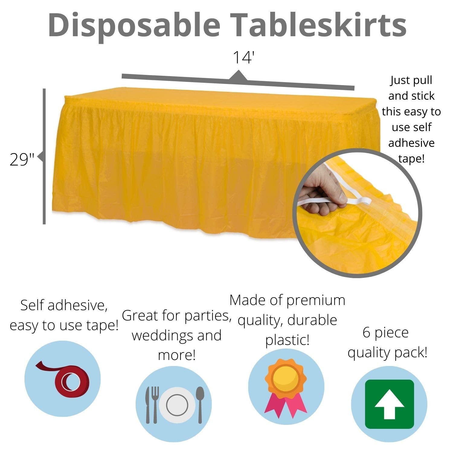 Yellow Plastic Table Skirt