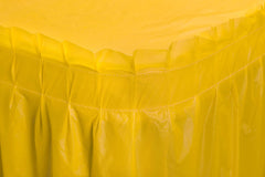 Yellow Plastic Table Skirt | Case of 48