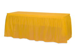 Yellow Plastic Table Skirt | Case of 48