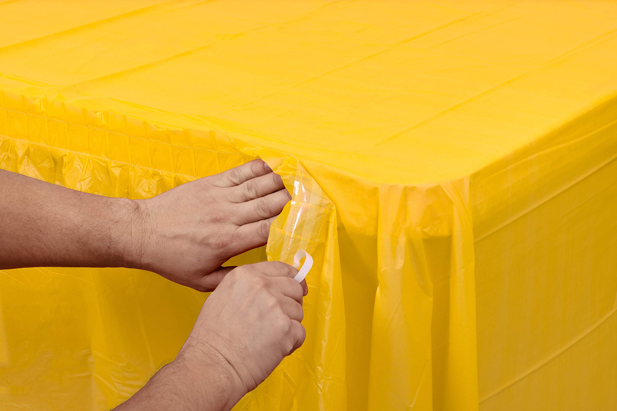 Yellow Plastic Table Skirt | Case of 48