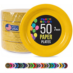7 in. Yellow Paper Plates | 50 Ct.