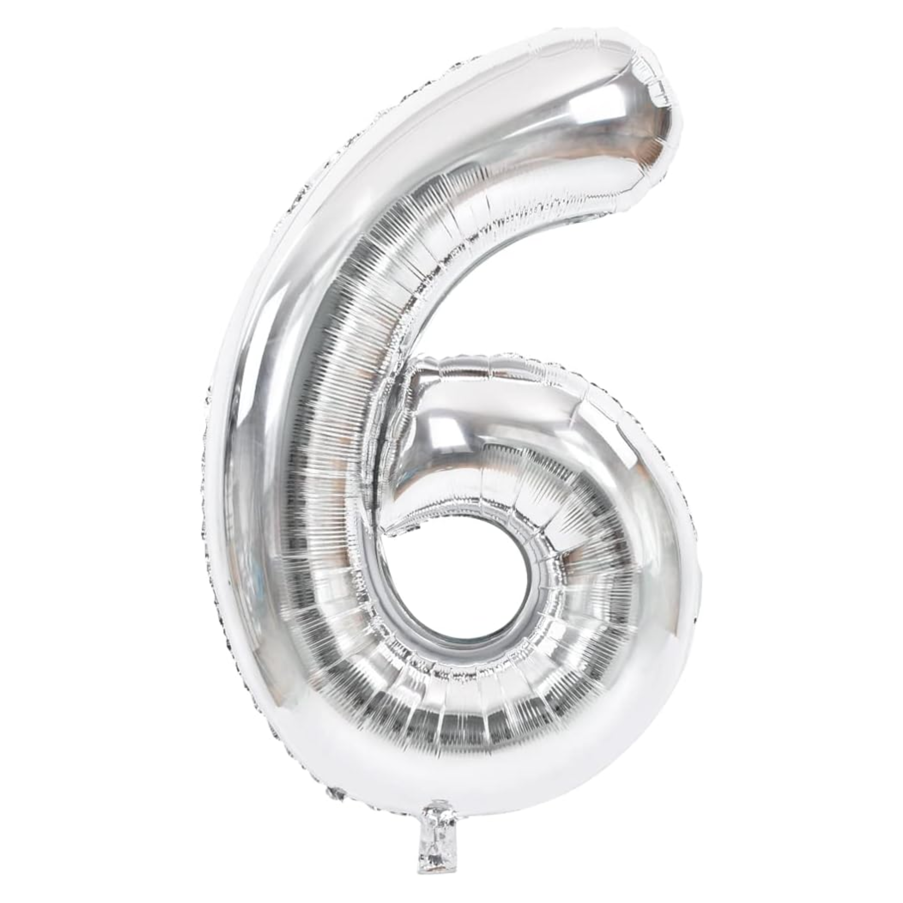 34" Number 6 Silver Mylar Balloon