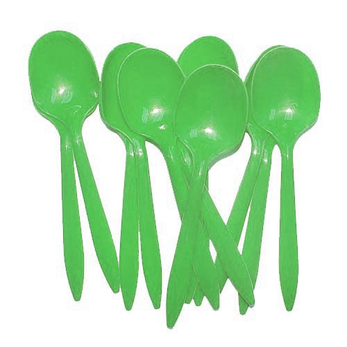 Lime Green Plastic Spoons | 48 Count