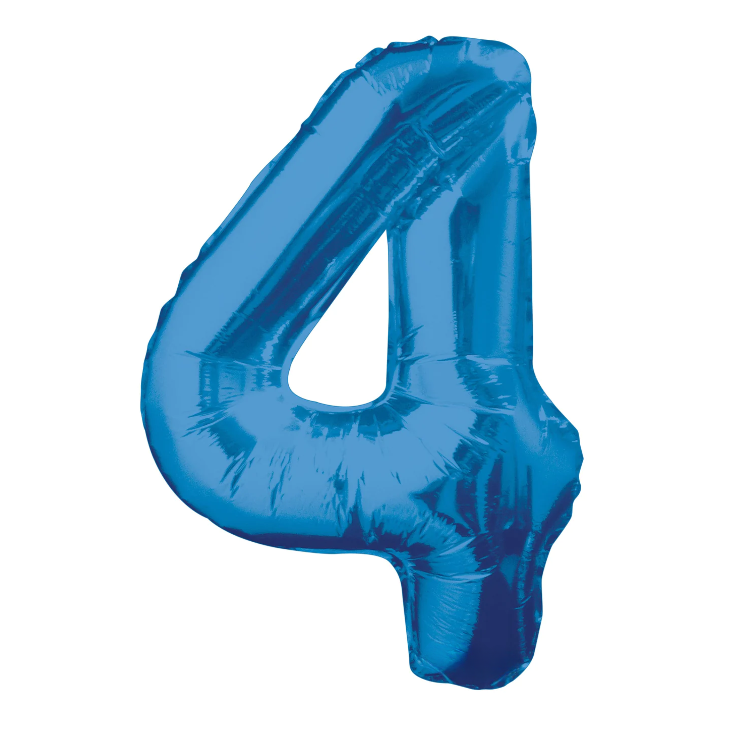 34" Number 4 Blue Mylar Balloon