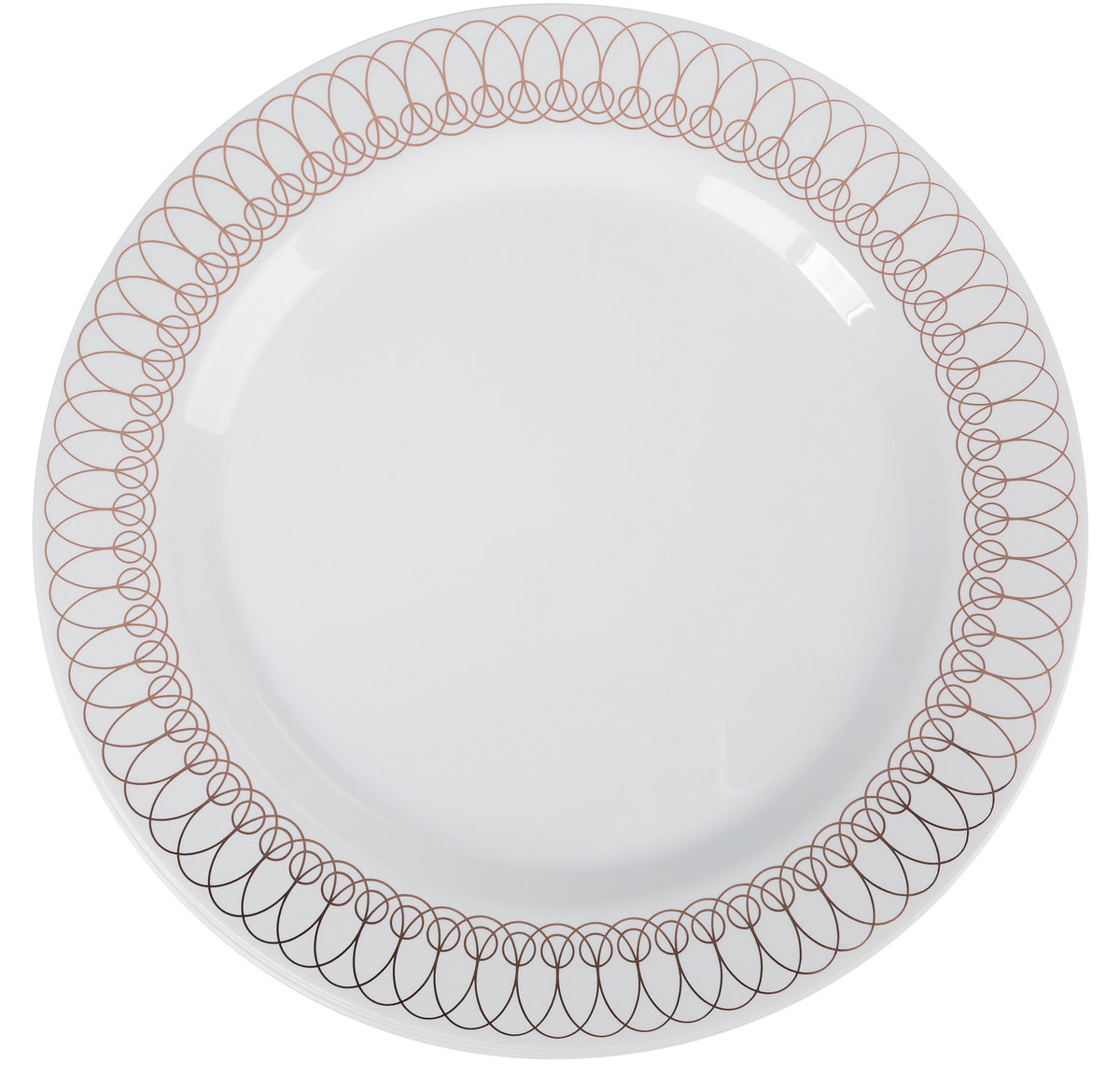 9 In. Rose Gold Ovals Design Plates | 10 Count