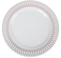 9 In. Rose Gold Ovals Design Plates | 10 Count