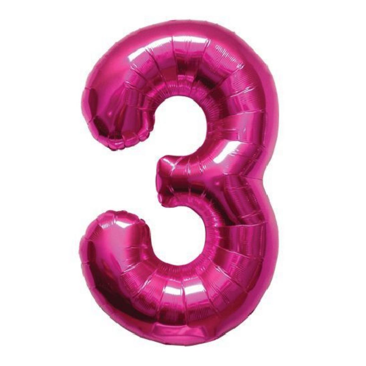 34" Number 3 Pink Mylar Balloon