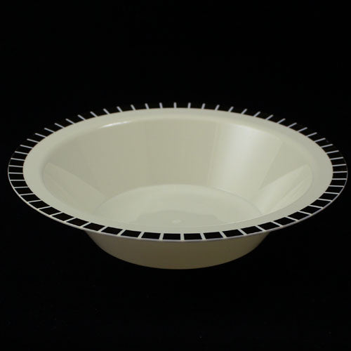 14 Oz. Cream/Gold Slit Design Bowls | 10 Count