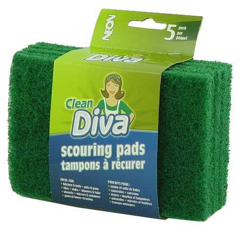 Dark Green Scour Pads | 5 Count