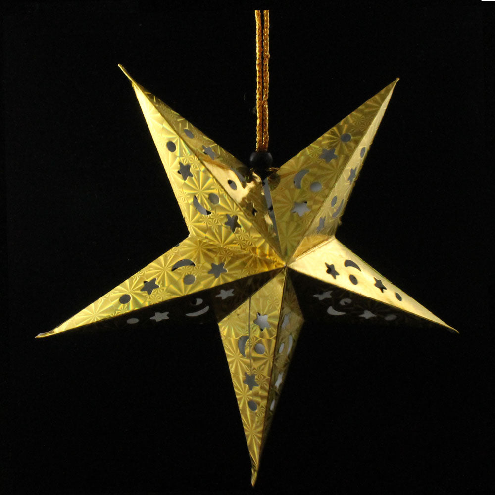 12in. Holographic Gold Paper Star Lantern