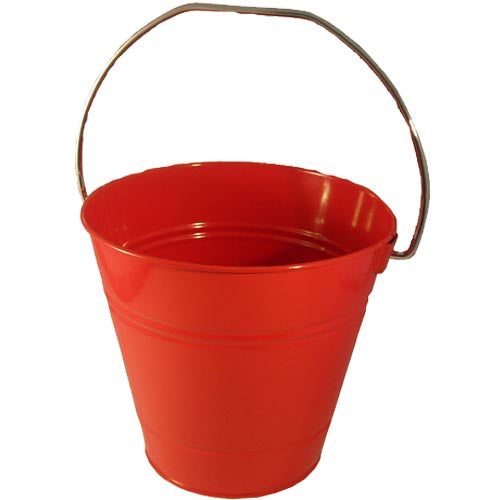 Red Decorative Metal Bucket