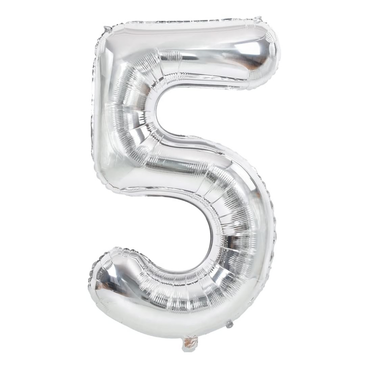 34" Number 5 Silver Mylar Balloon