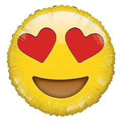 Smiley Heart Shaped Eyes Emoji Mylar Balloon