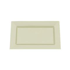 7.5 In. Ivory Rectangular Plates | 10 Count