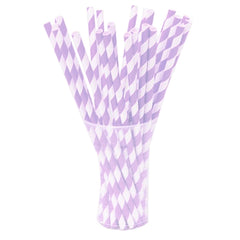 Lavender Striped Paper Straws | 25 Count