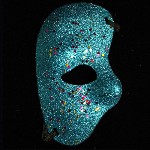 Turquoise Half Face Glitter Mask (2)