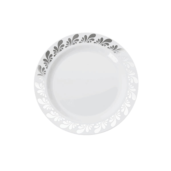 7.5 In. Silver Splash Design Plates | 10 Count