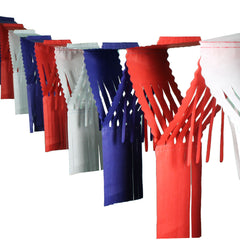 Red White & Blue Drop Fringe Garland 20in. x 12'