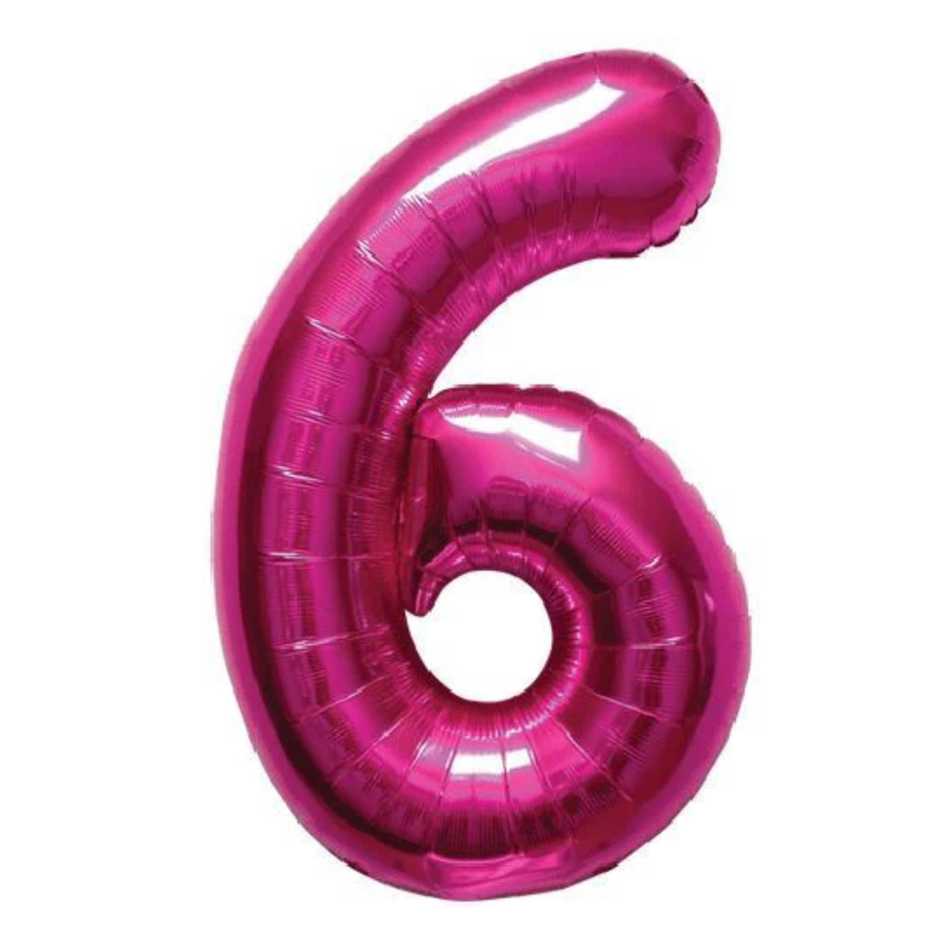 34" Number 6 Pink Mylar Balloon